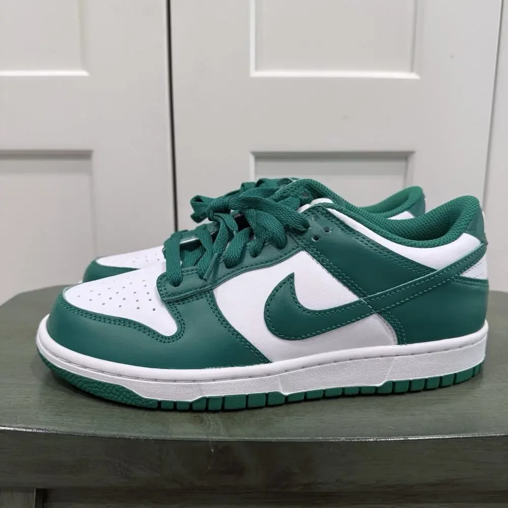 Nike Kids Green and White Low Top Sneakers